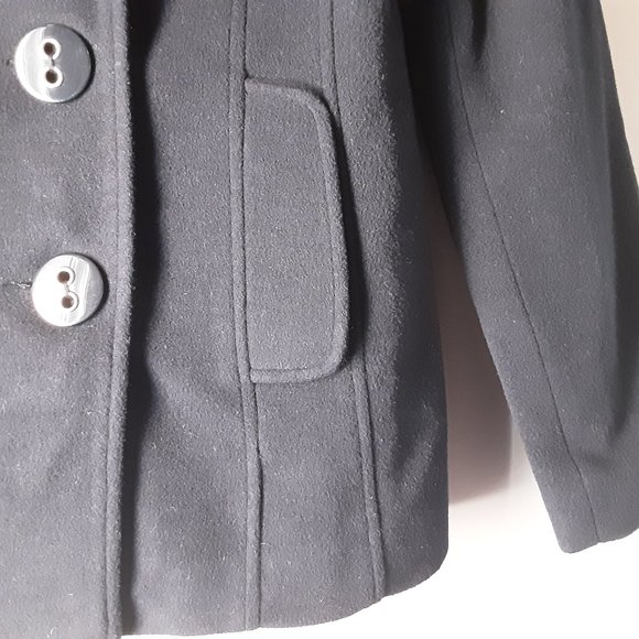 Laura Wool Cashmere Black Winter Pea Coat | S - Picture 7 of 16